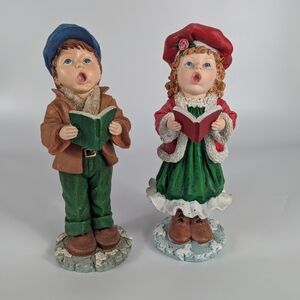 Mallory Lane Caroling Children Resin Statues Figures Christmas Decor 12" Tall